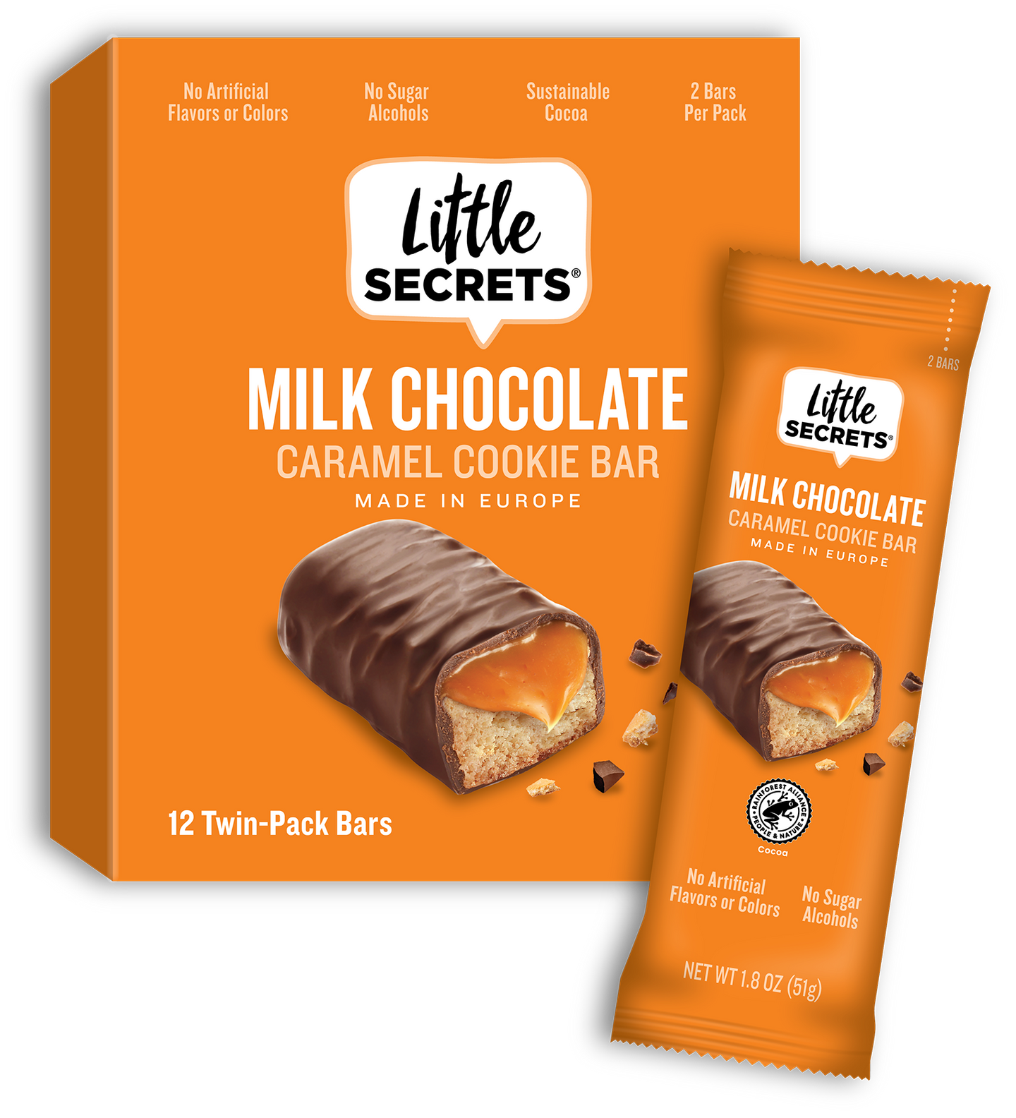 Caramel Cookie Twin Bars - Milk Chocolate