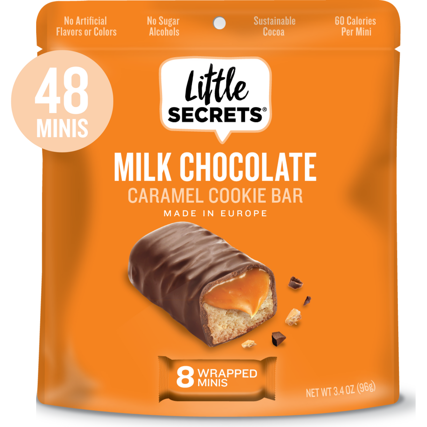 Caramel Mini Cookie Bars - Milk Chocolate