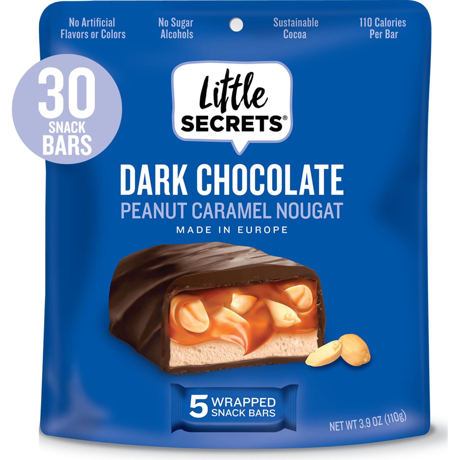 Dark Chocolate Peanut Caramel Nougat Snack Bars | Nothing Artificial