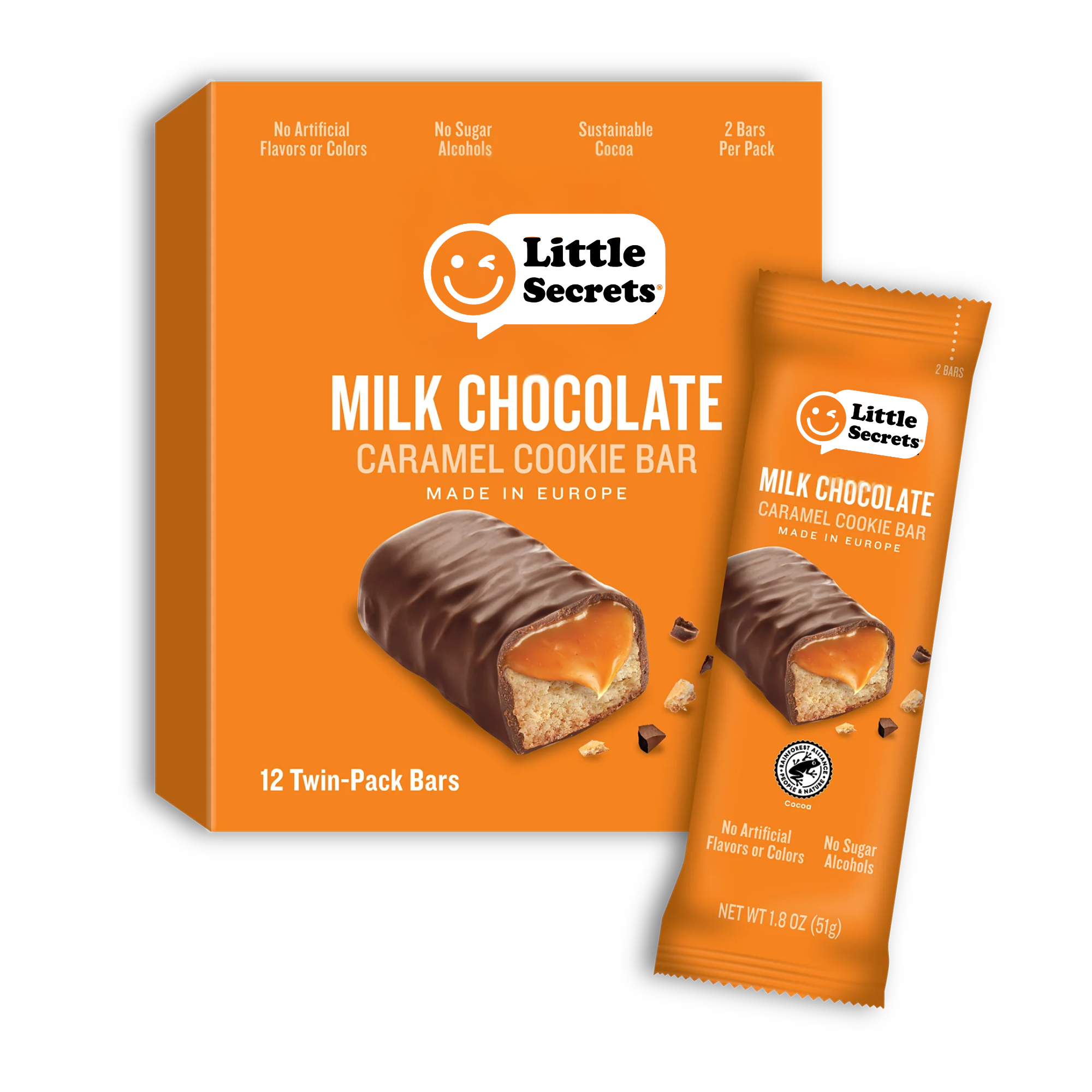 Milk Chocolate Caramel Cookie Twin Bars | Nothing Artificial