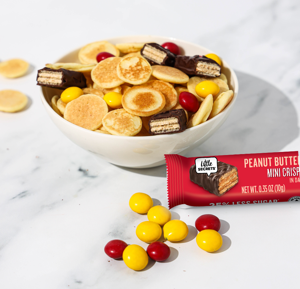 Mini Pancakes with Mini Peanut Butter Wafers