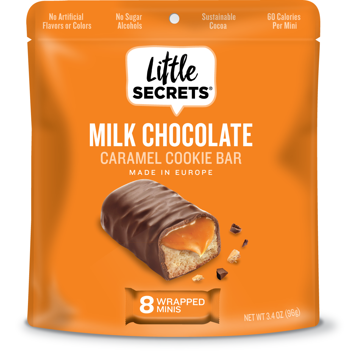 Caramel Mini Cookie Bars - Milk Chocolate