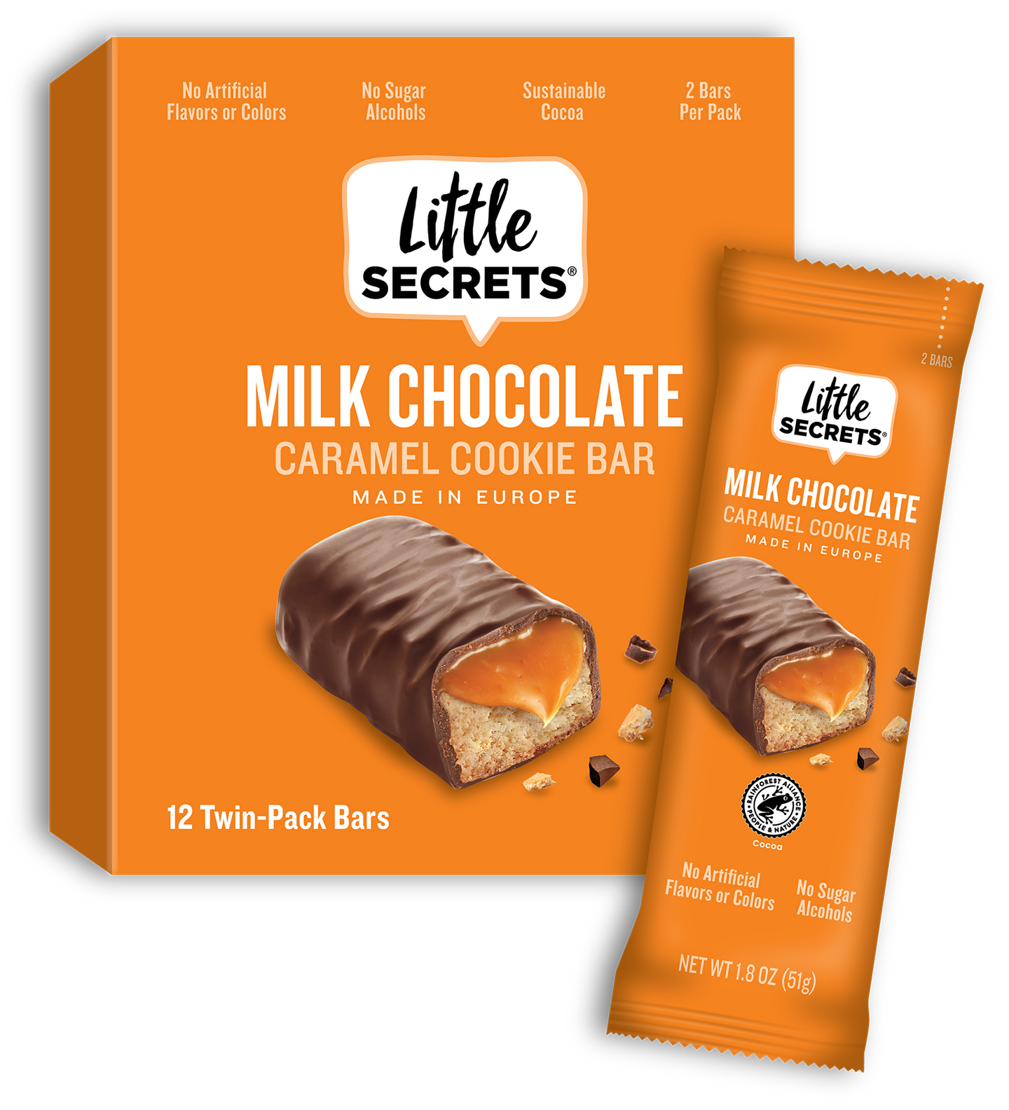 Milk Chocolate Caramel Cookie Twin Bars