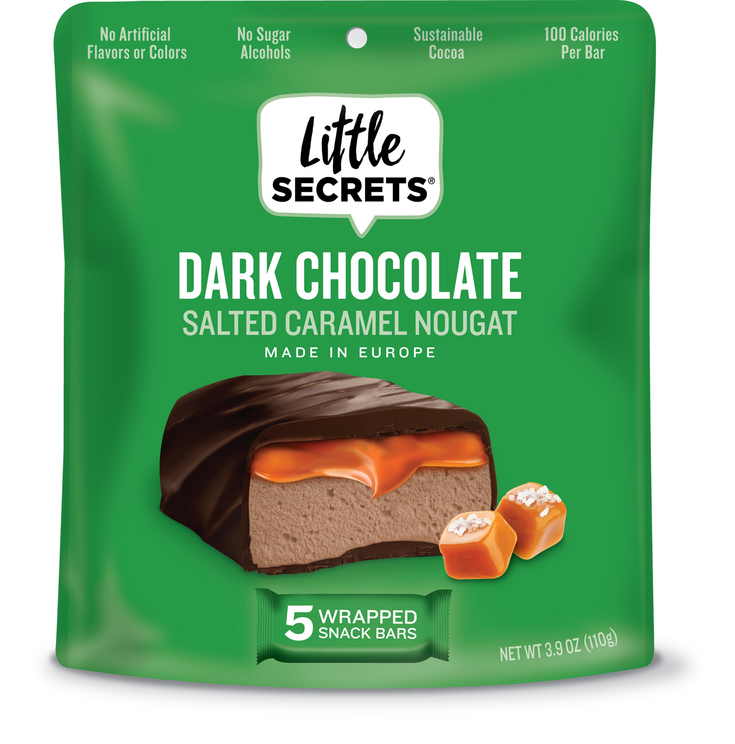 Salted Caramel Nougat Snack Bars - Dark Chocolate