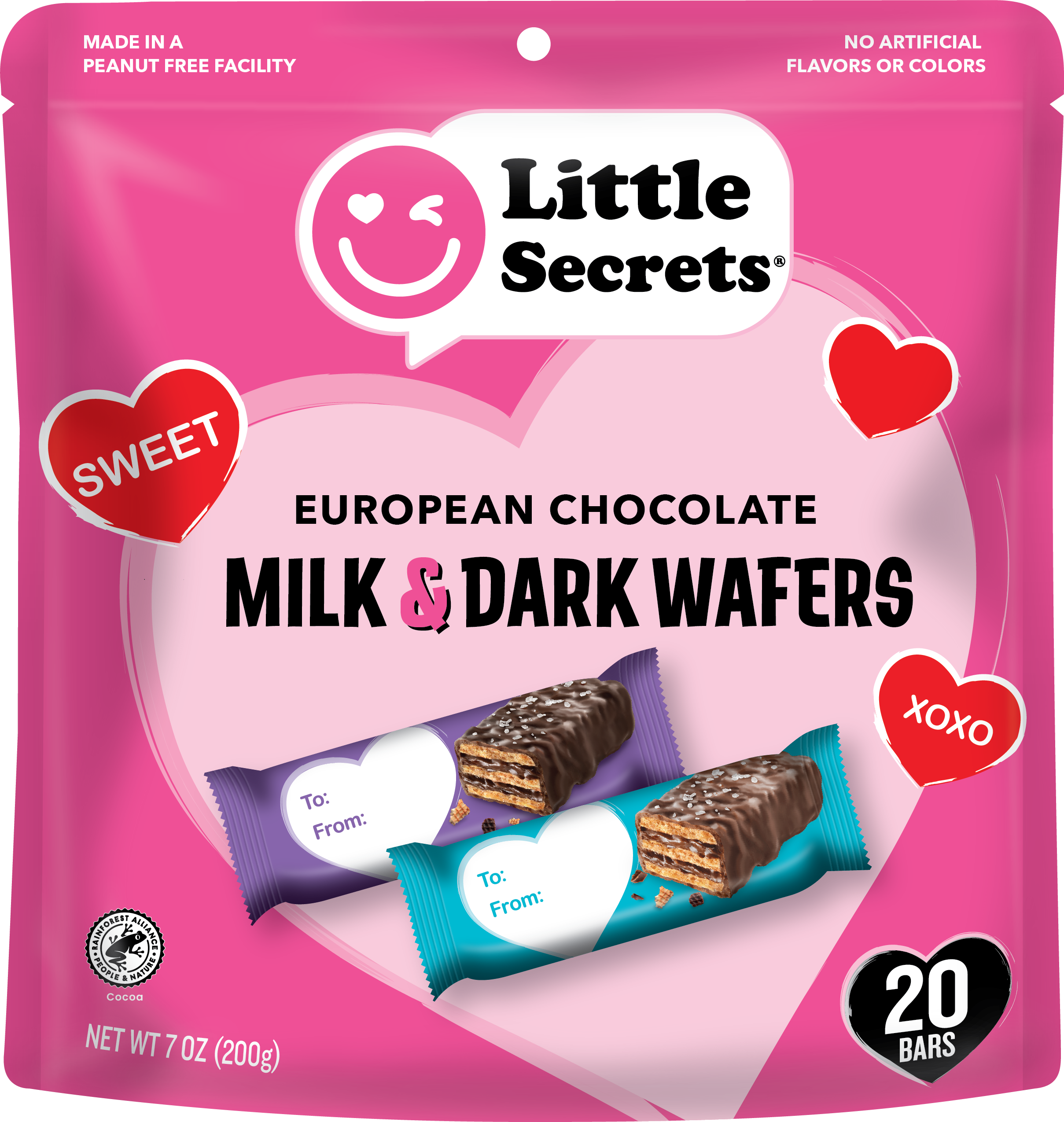 Valentine's Milk & Dark Chocolate Wafers