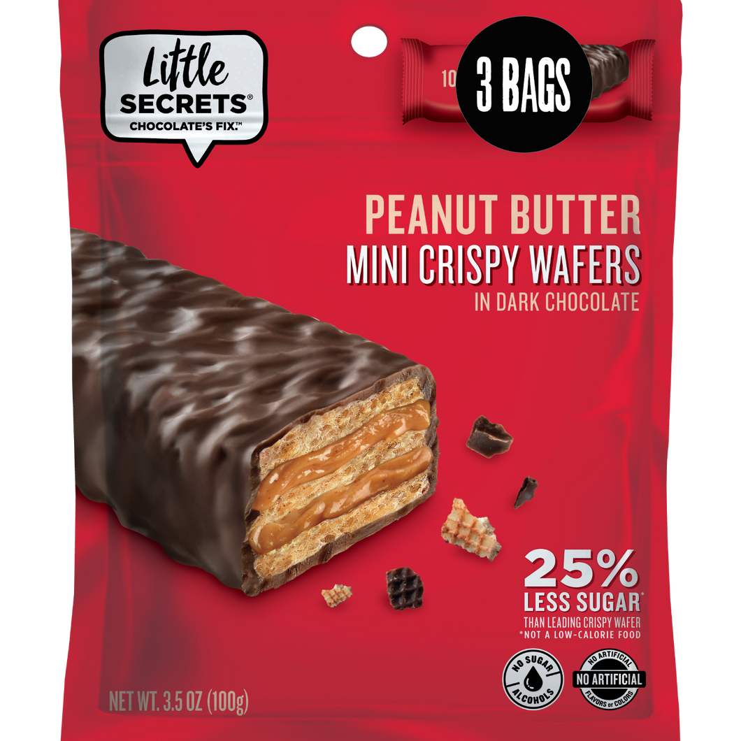 Mini Dark Chocolate Wafers w/ Peanut Butter | 30pc | Nothing Artificial | European Quality | Individually Wrapped