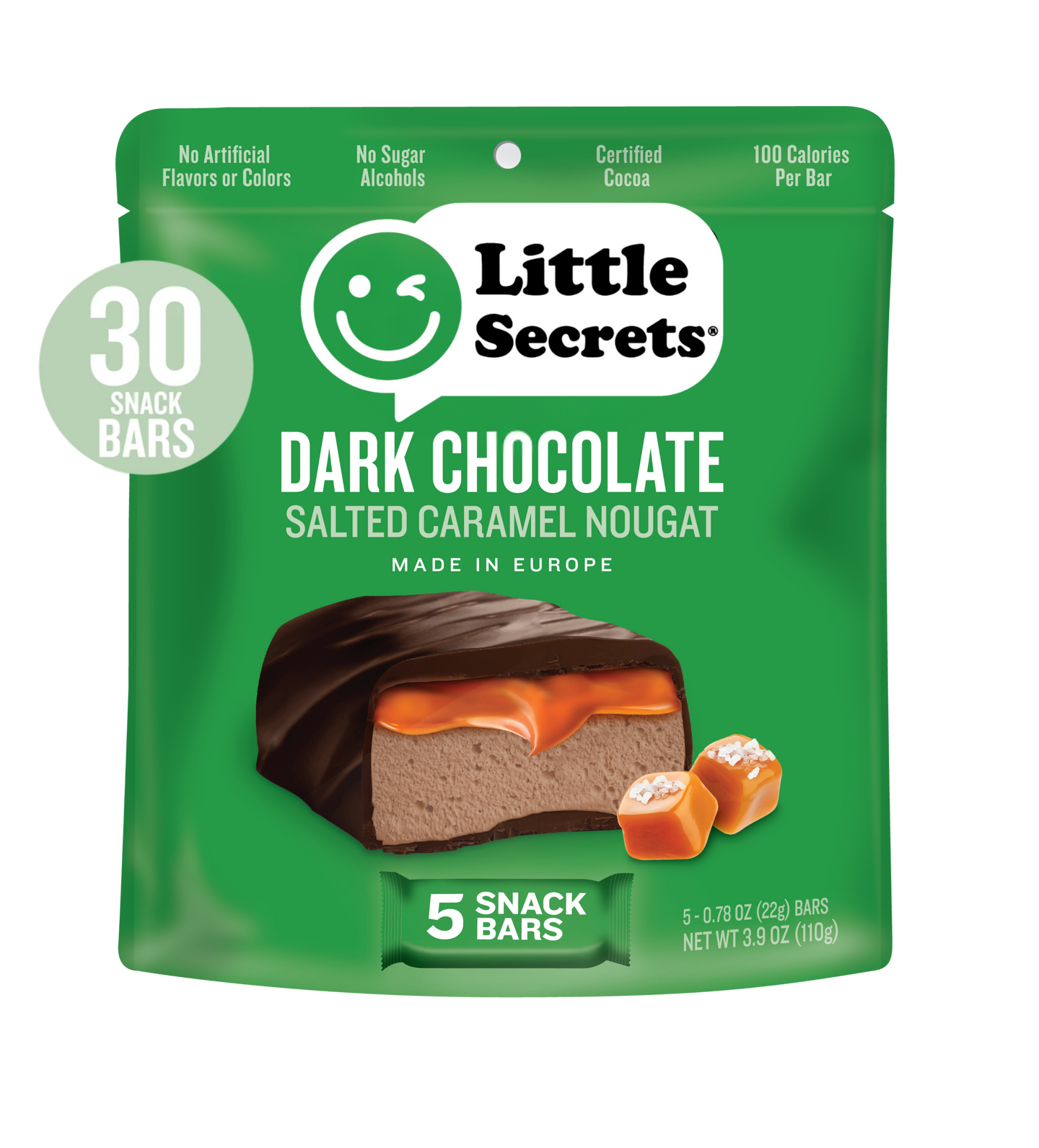 Salted Caramel Nougat Snack Bars - Dark Chocolate