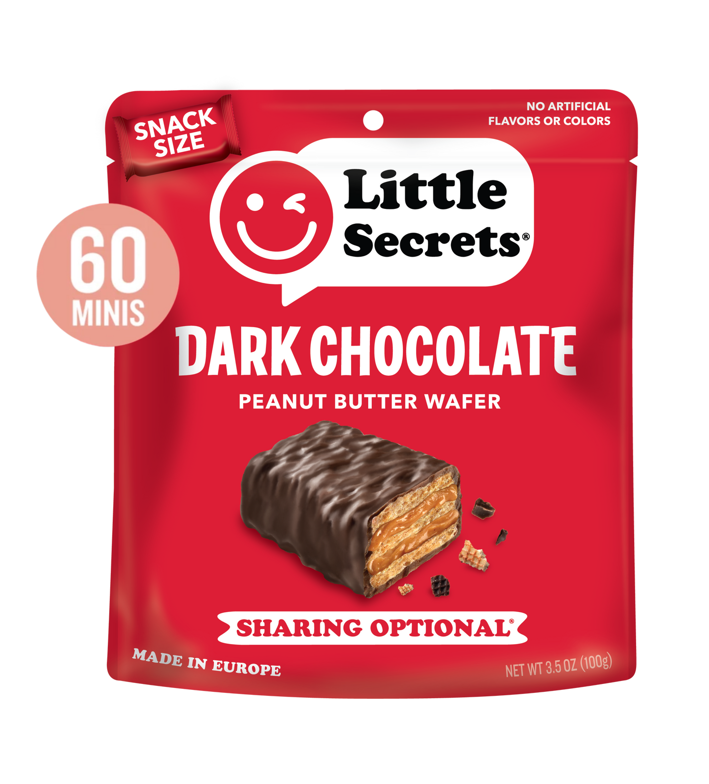 Peanut Butter Mini Wafers - Dark Chocolate 6 bags x 10 bars