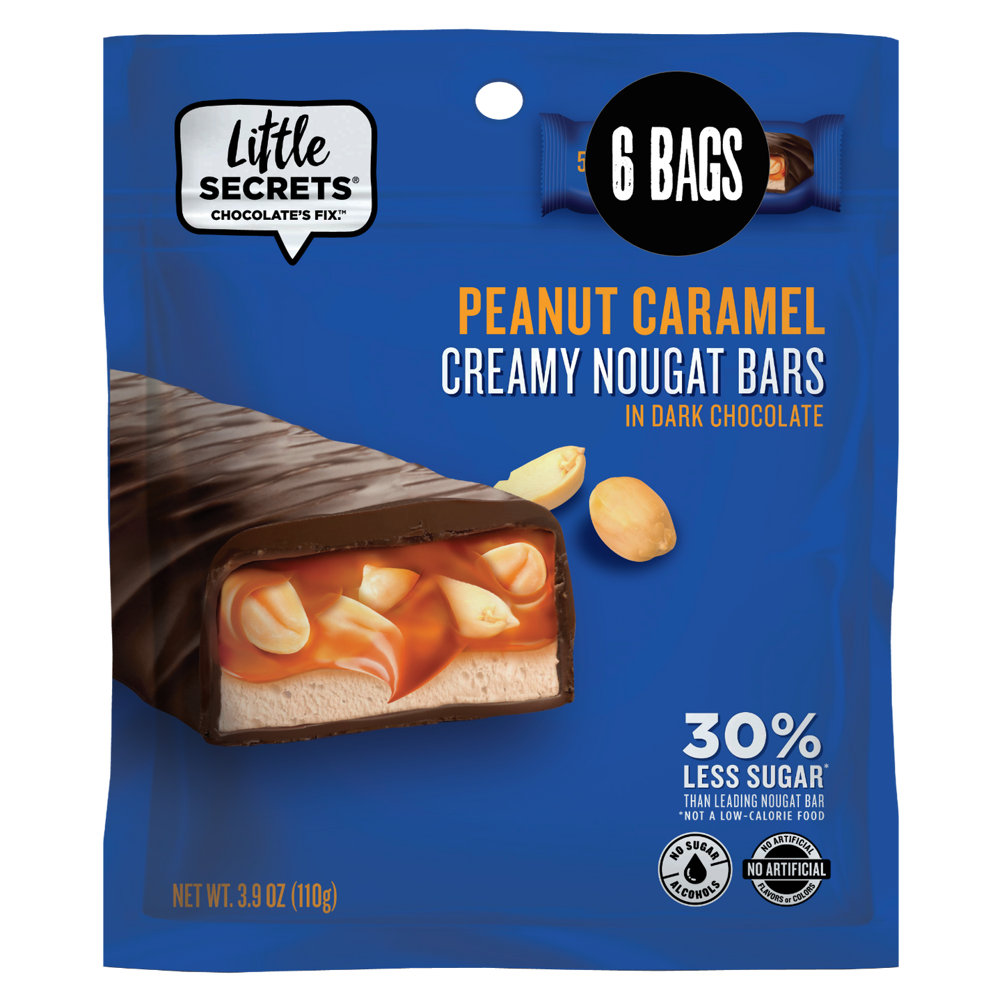 Dark Chocolate Peanut Caramel Nougat Snack Bars | 30pc | European Quality | Premium Natural Ingredients | Individually Wrapped