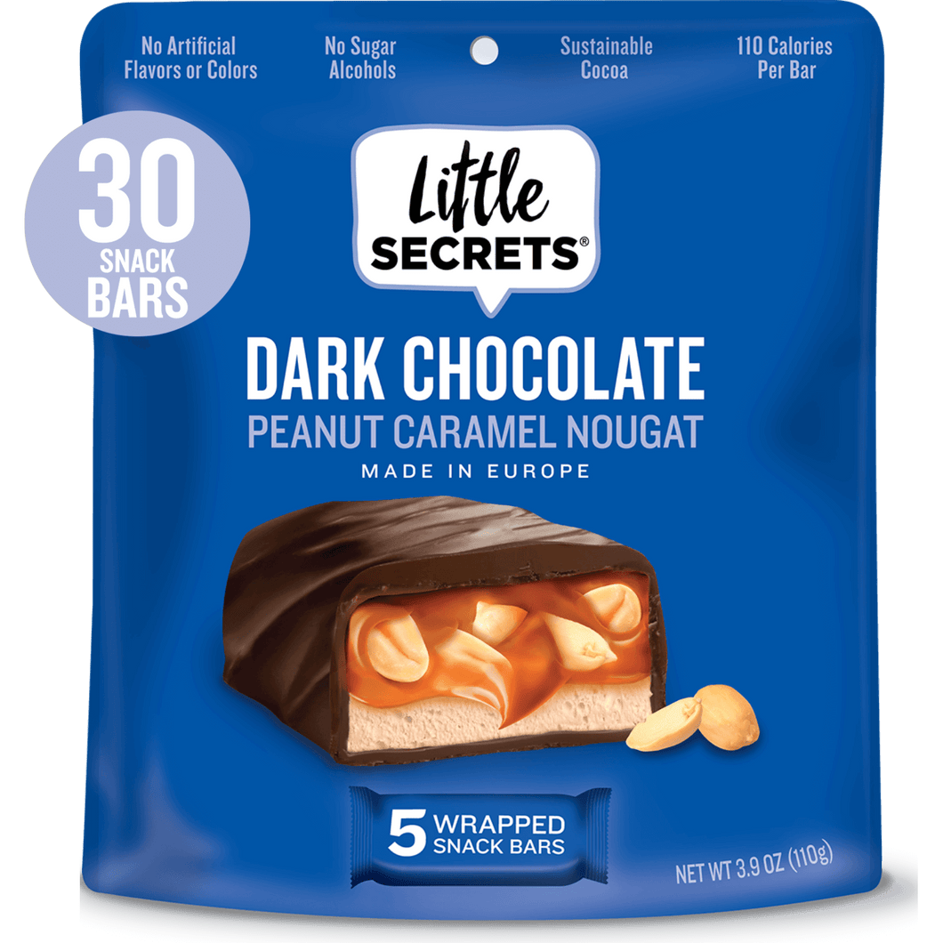 Peanut Caramel Nougat Snack Bars - Dark Chocolate