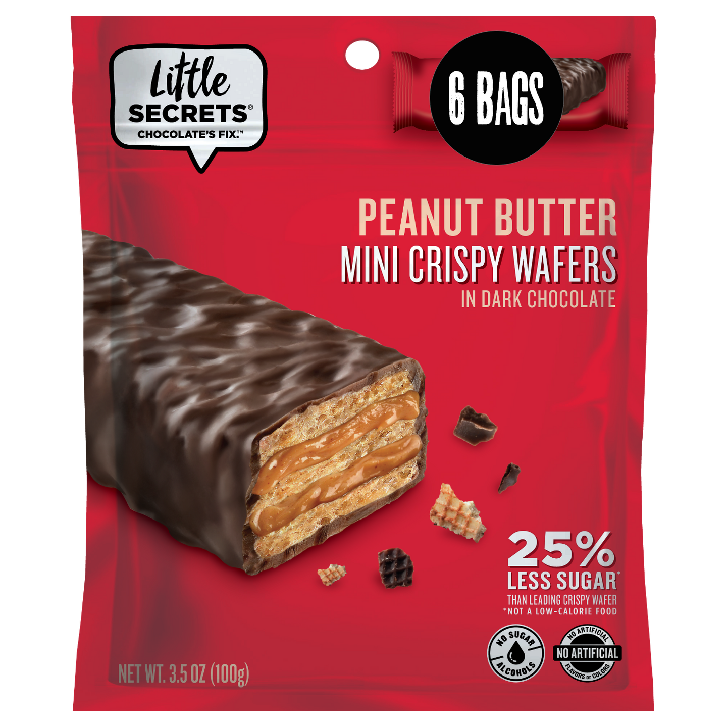 Mini Dark Chocolate Wafers w/ Peanut Butter | 60pc | European Quality | Premium Natural Ingredients | Individually Wrapped