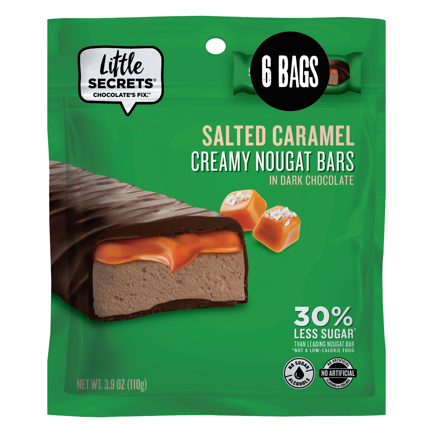 Dark Chocolate Caramel Nougat Snack Bars | 30pc | European Quality | Premium Natural Ingredients | Individually Wrapped