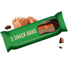 Load image into Gallery viewer, SALTED CARAMEL CREAMY NOUGAT BARS IN DARK CHOCOLATE (5 Snack Bars)
