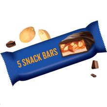 Load image into Gallery viewer, PEANUT CARAMEL CREAMY NOUGAT BARS IN DARK CHOCOLATE (5 Snack Bars)

