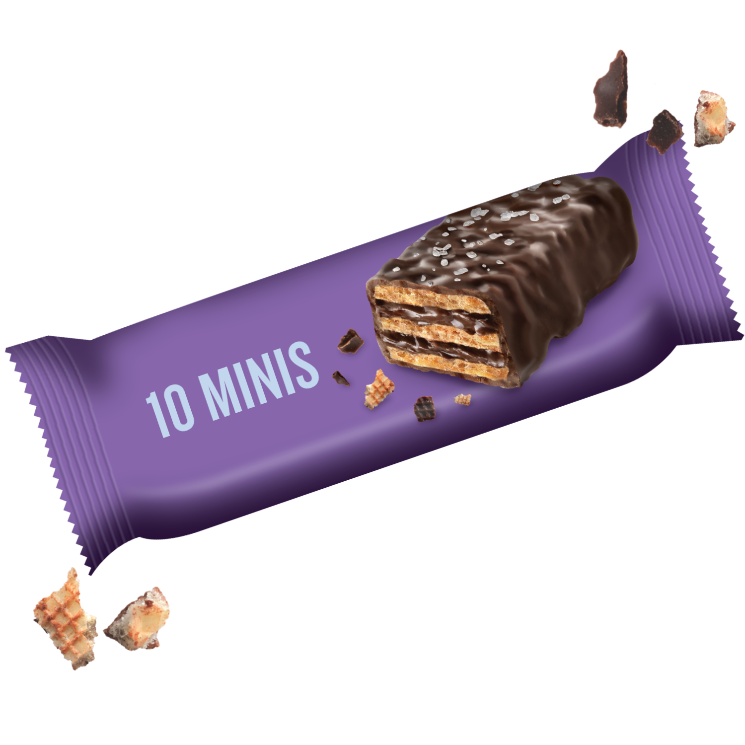 Mini Dark Chocolate Wafers w/ Peppermint| 10pk | Nothing Artificial |  European Quality