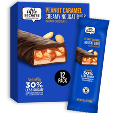 Load image into Gallery viewer, PEANUT CARAMEL CREAMY NOUGAT BARS IN DARK CHOCOLATE (12 Full Size Bars)
