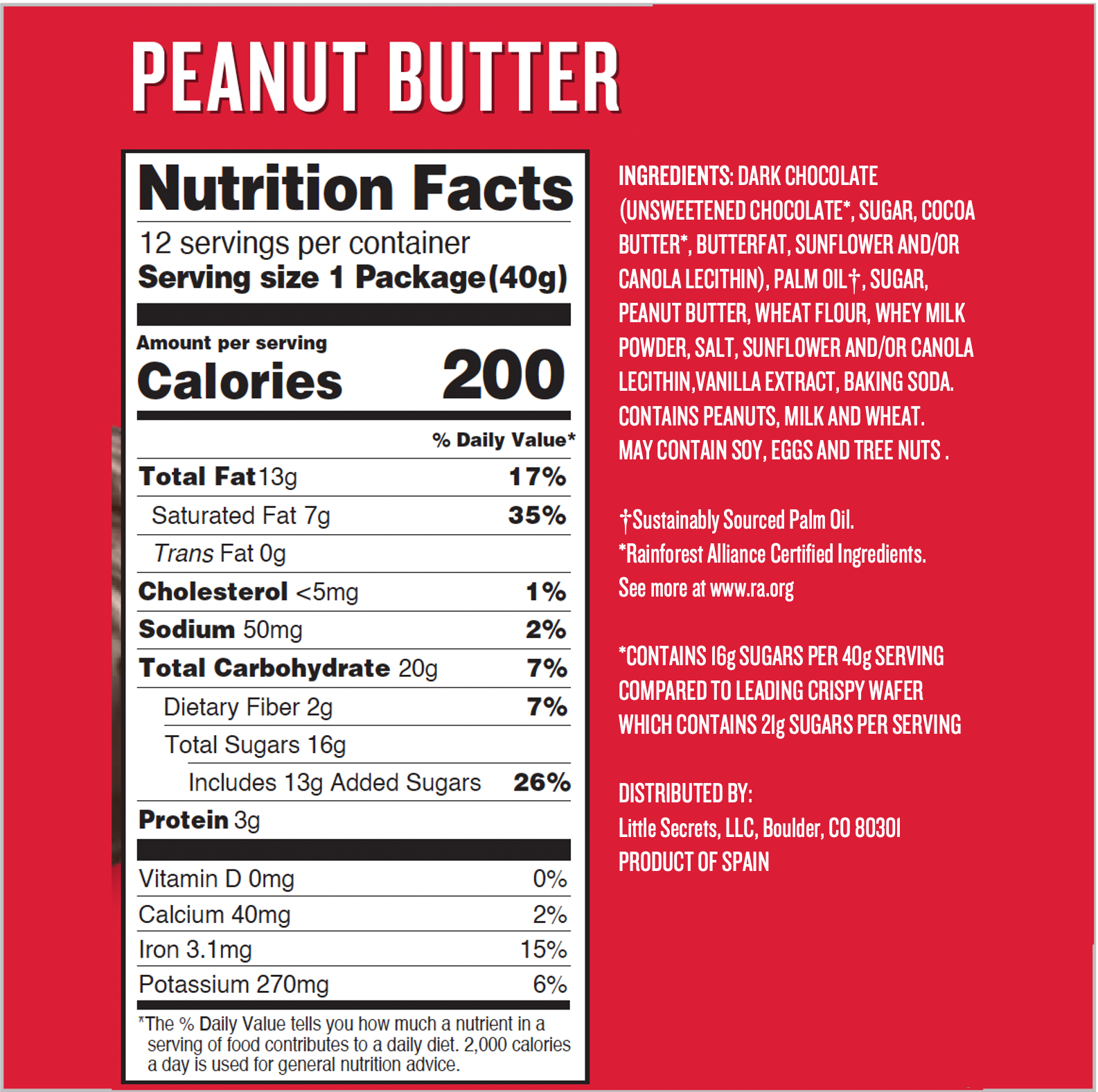 Peanut Butter Wafer Twin Bars - Dark Chocolate